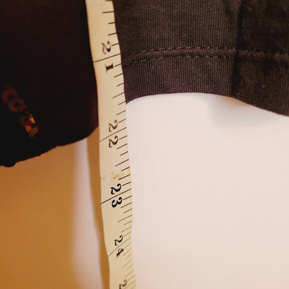 Bebe girls black sequin embellished spellout graphic short sleeved top - Picture 6 of 6